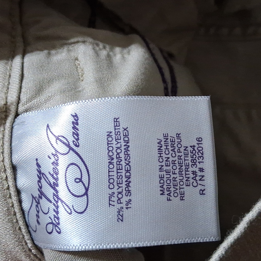 NYDJ Jeans 10 Womens TAN ?? STRAIGHT ?? Preowned Used Pants - Picture 4 of 6